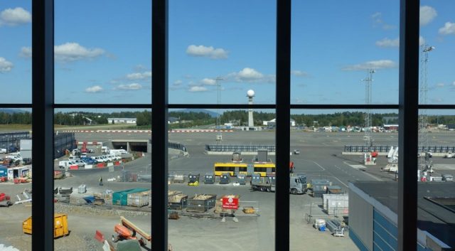 Utstikt fra den nye terminalen på Oslo Lufthavn